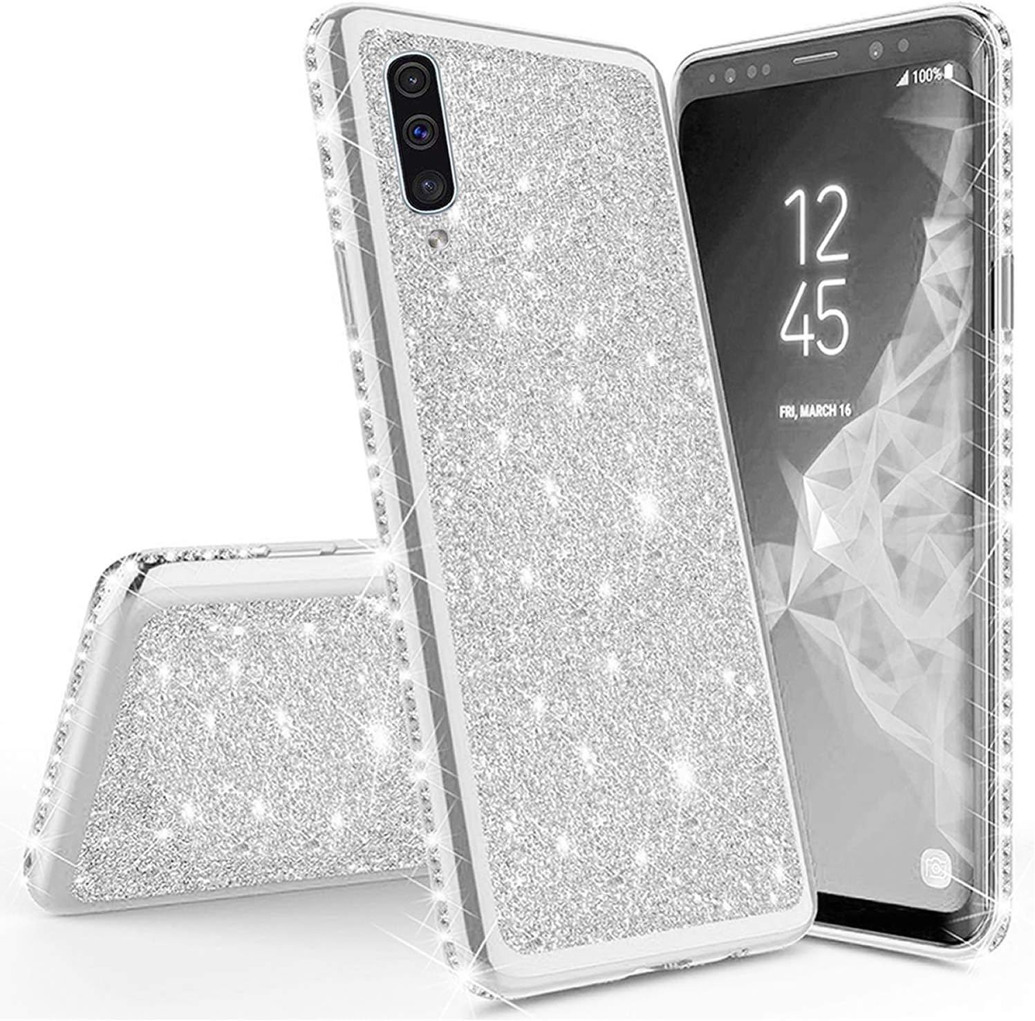 Miagon for Samsung Galaxy A70 Glitter Case,Electroplating Bling Diamond Soft Gel TPU Silicone Shockproof Protective Shiny Sparkle Case Cover