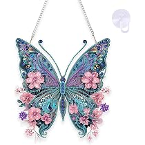 Kit De Pintura Com Diamantes - Borboleta 35x35 Cm - Arte Relaxante