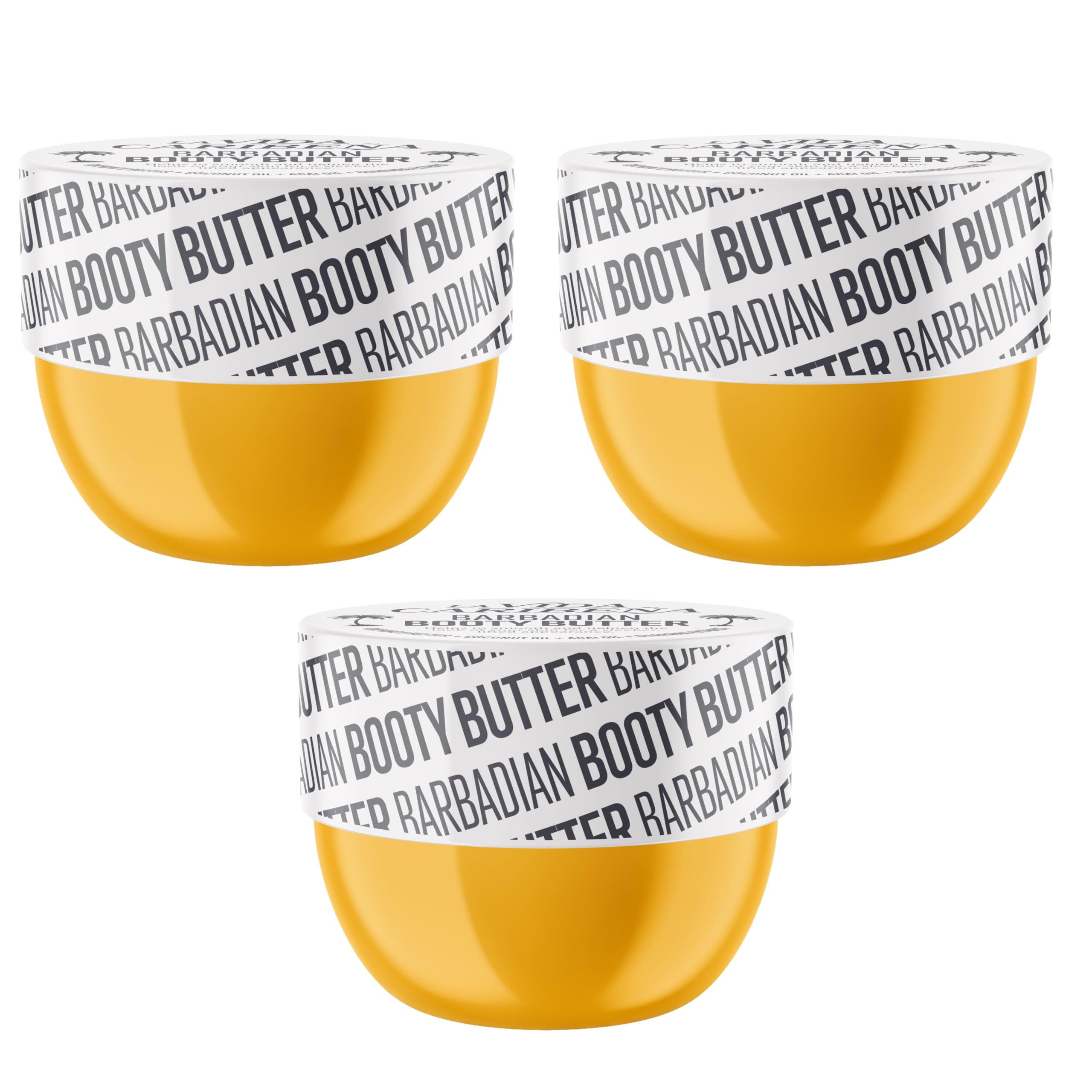 La Vida Caribena Barbadian Booty Butter, Skin Smoothing Body Cream, Body Butter, 200ml 3-Pack