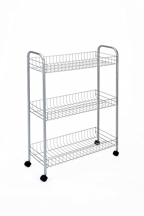 Metaltex 938001039 Slim Allzweckwagen 3-Etagen, silber