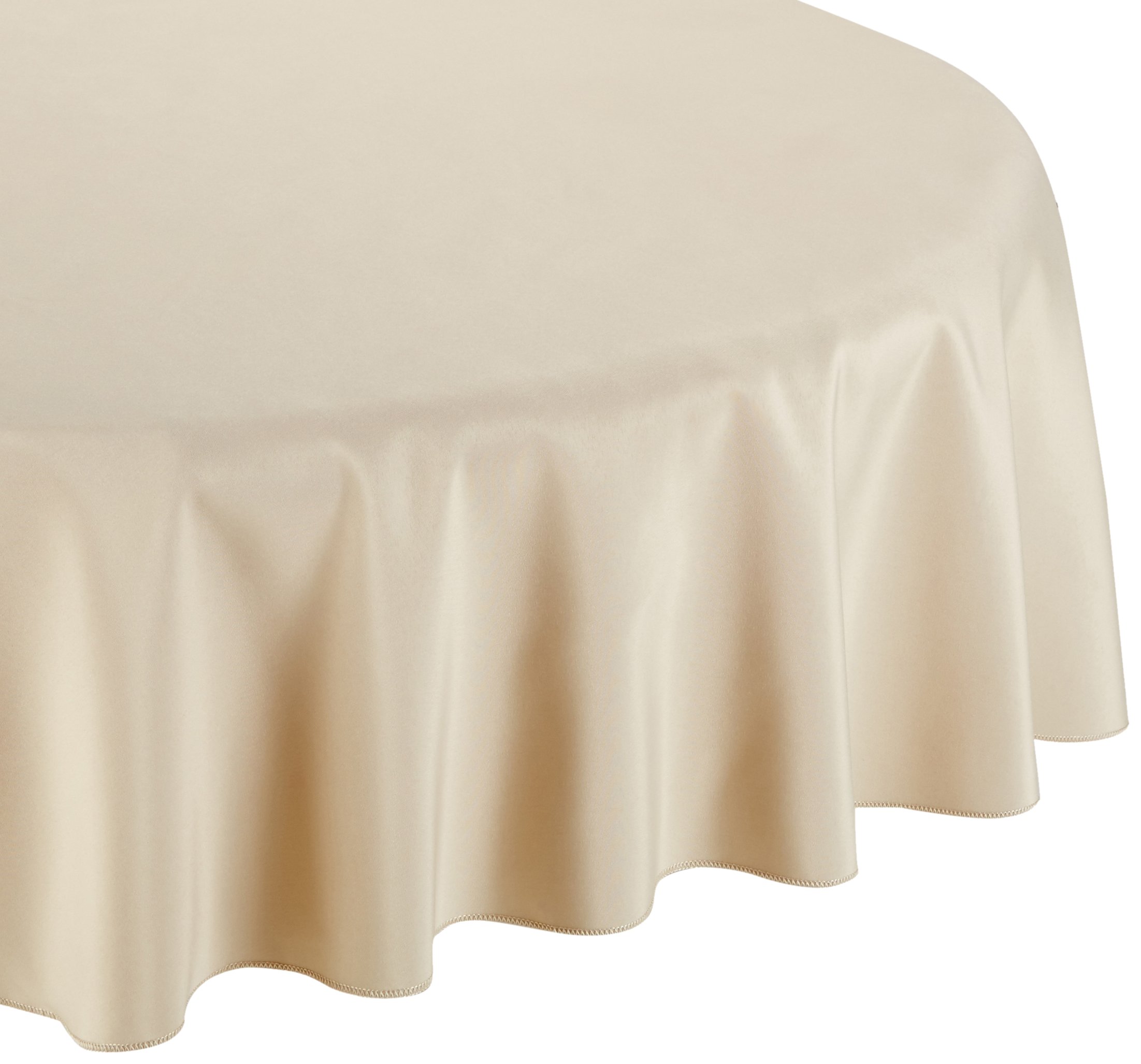 LinenTablecloth 90Inch Round Polyester Tablecloth Beige Free Shipping