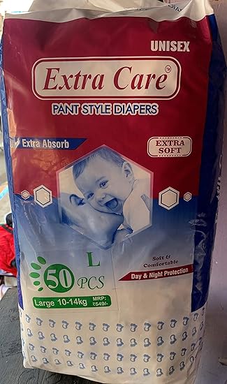 Extra Care Baby Diaper Pants Style Large (Pack of 50)