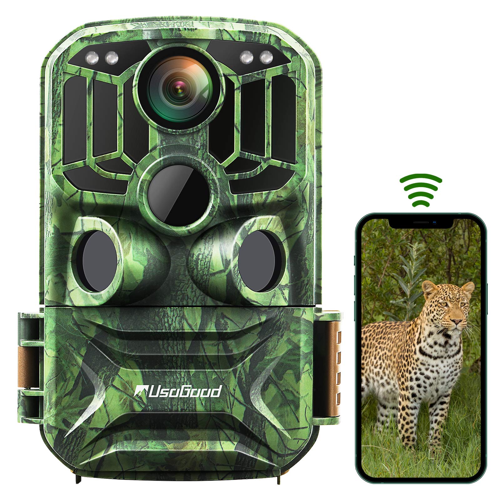 usogood Trail Camera, [WiFi 24MP/1296P] Game Cameras with No Glow