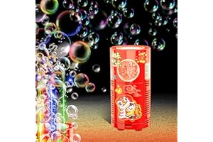 IVTIVFU Bubble Machine (13 Holes) with LED Lights, Automatic Bubble Blower Toys, Portable Bubbles Maker for Wedding Christmas Chinese New Years Party Decorations, Kids Birthday Gifts, Balloons Banner