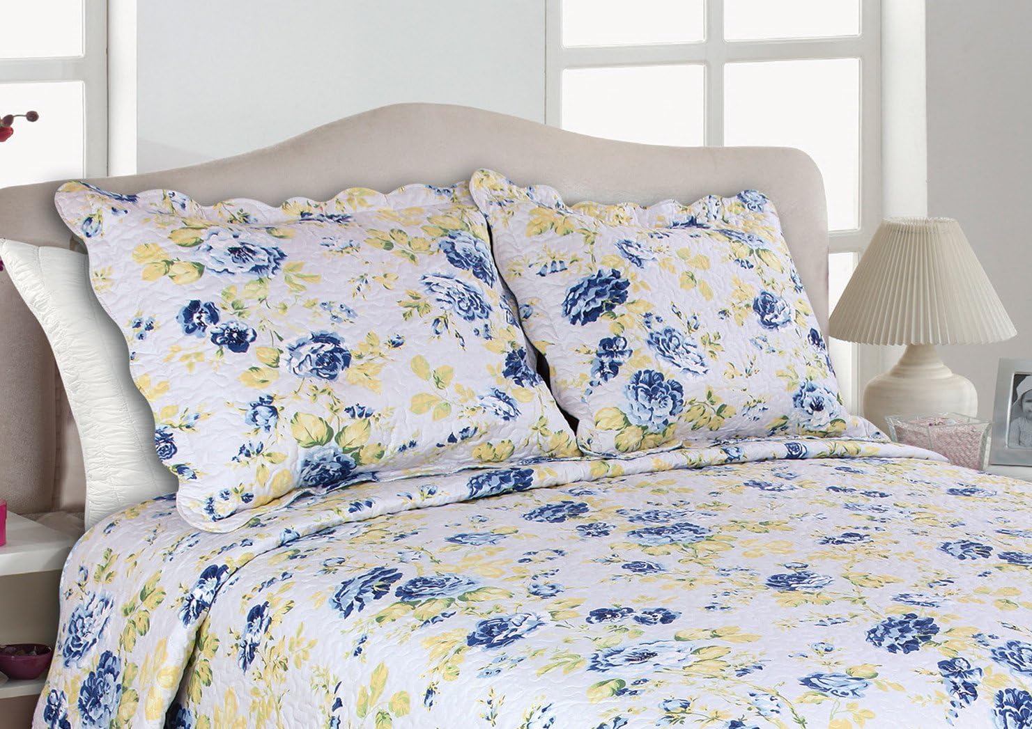Amazon Com All For You 2 Piece Embroidered Quilted Pillow Shams