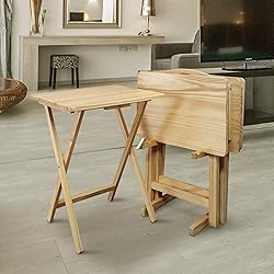 Casual Home 5pcs Tray Table Set, Natural