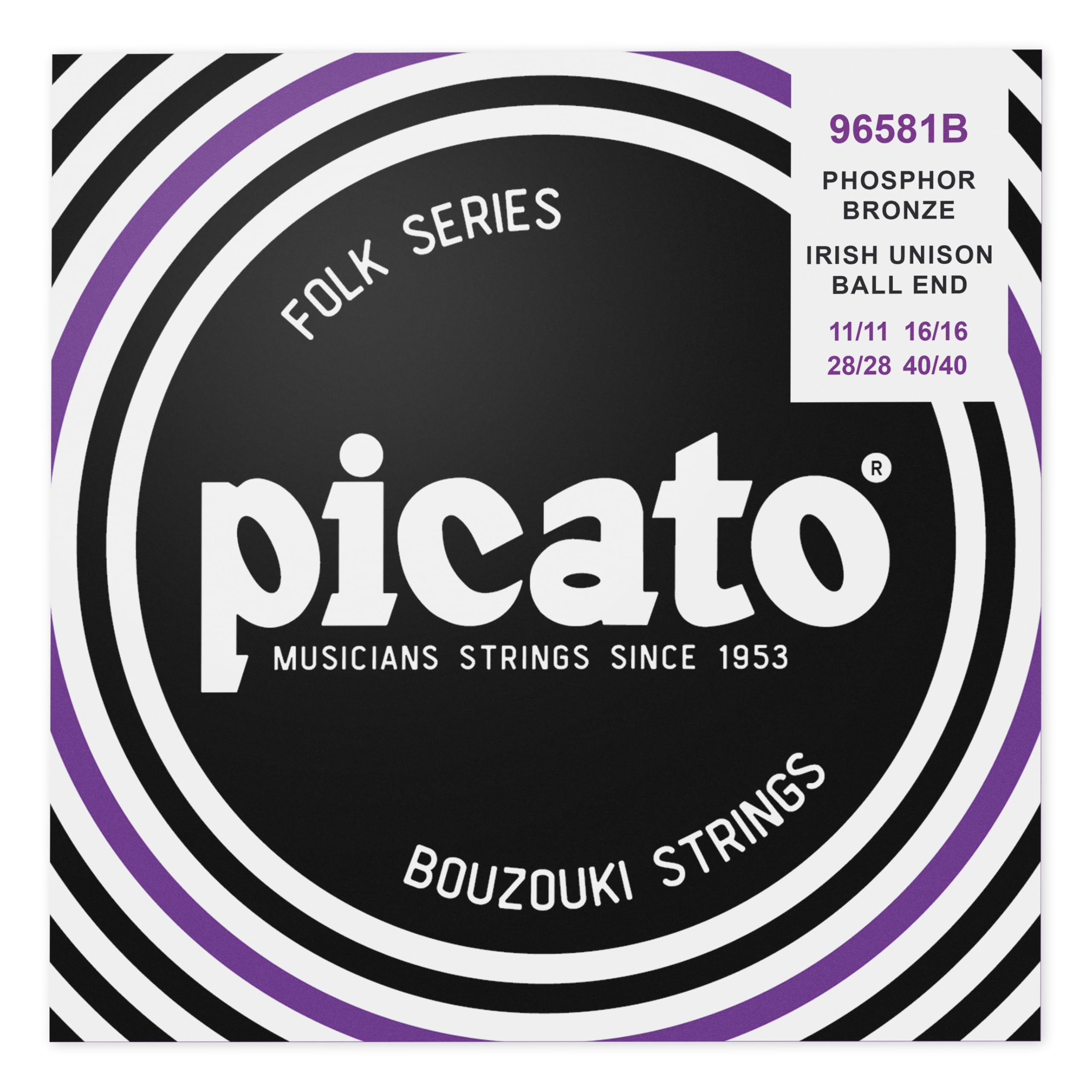 Picato 96581B Bouzouki Irish Unison Tuning Ball End Strings, Set of 8 Pieces