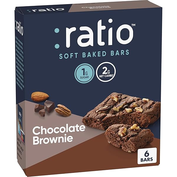 RATIO SOFT BAKED BARS, CHOCOLATE BROWNIE, 1G SUGAR,...