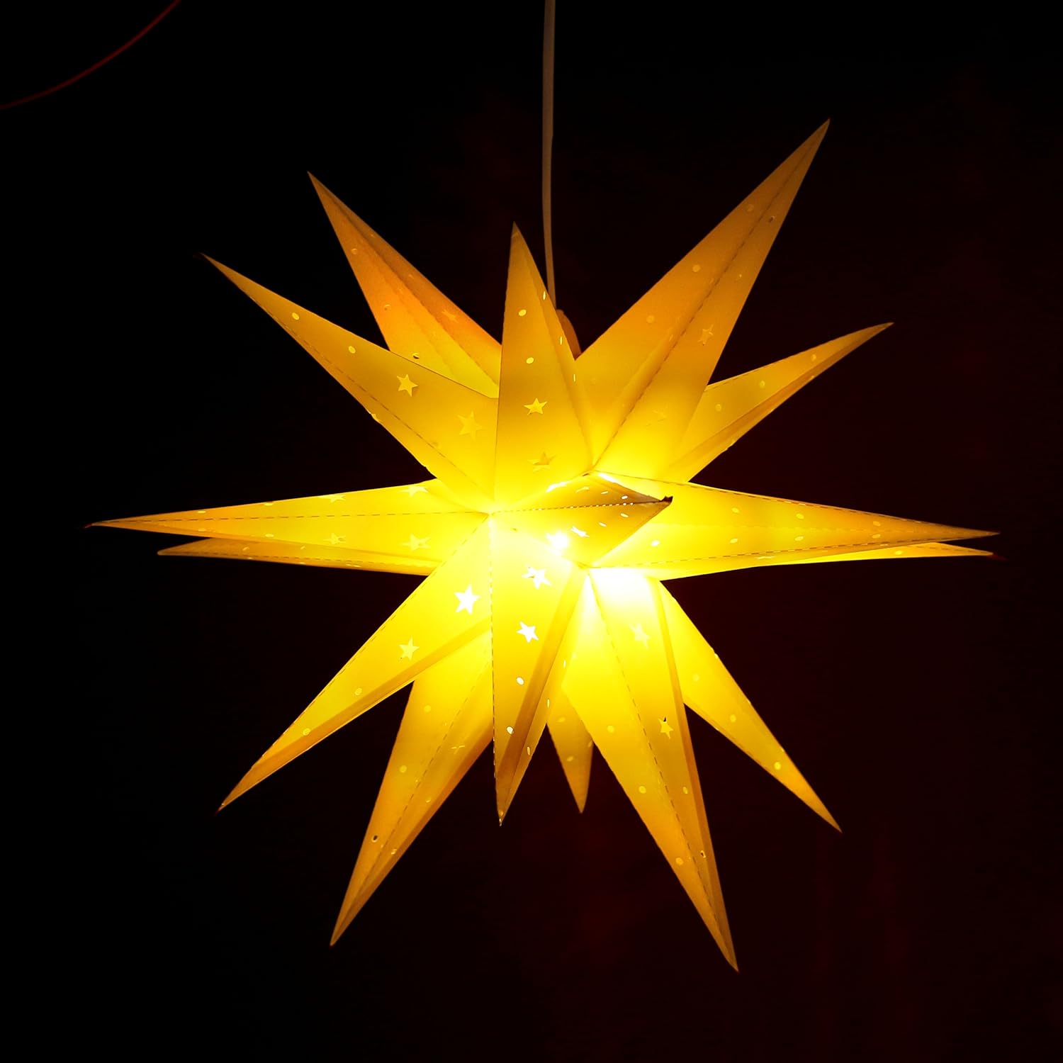 ETiME Adventsstern Weihnachtsstern mit 18 Spitzen Stern 3D Kunststoff Ø