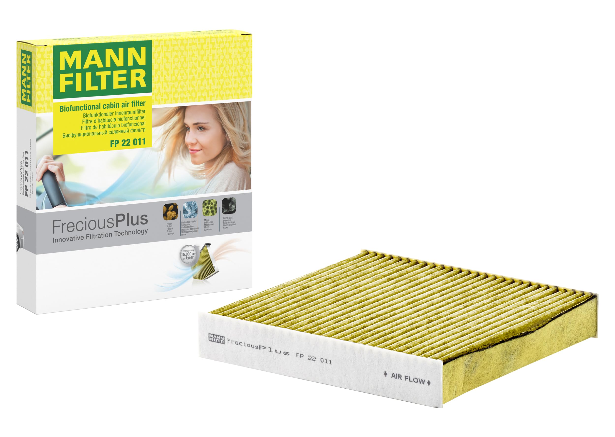 MANN-FILTER FP 22 011 Cabin Air Filter - FreciousPlus Biofunctional Pollen Filter - for Cars + Transporters
