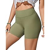 CRZ YOGA Women's Swim Shorts 5'' High Waisted Board Shorts Athletic Swimwear Bikini Bottoms Swimsuit