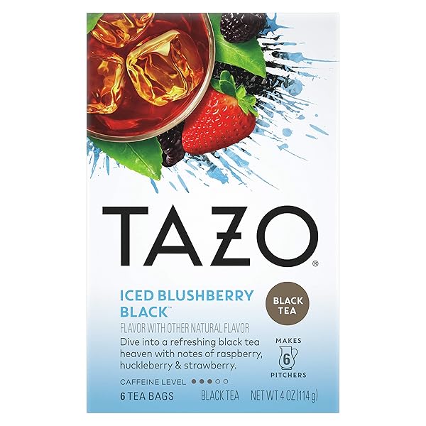 TAZO ICED BLUSHBERRY BLACK TEA FILTERBAGS, 6 COUNT (PACKAGING MAY VARY)