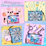 Flnlano Diamond Art Bag Craft Kit for Girls 6-12 Travel Storage Gift view 3
