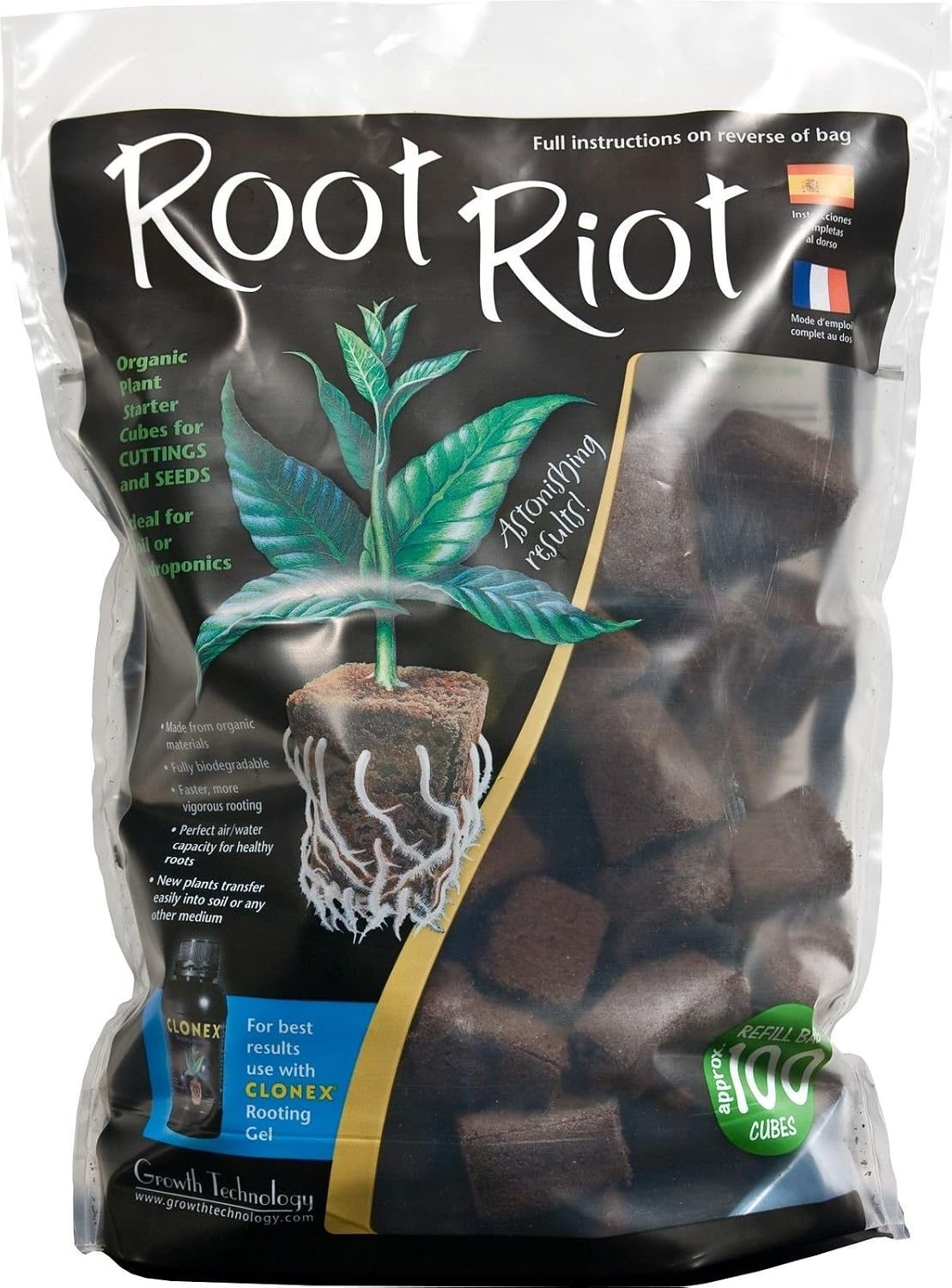 root riot 50 cubes refill bag, green, 50x38mm