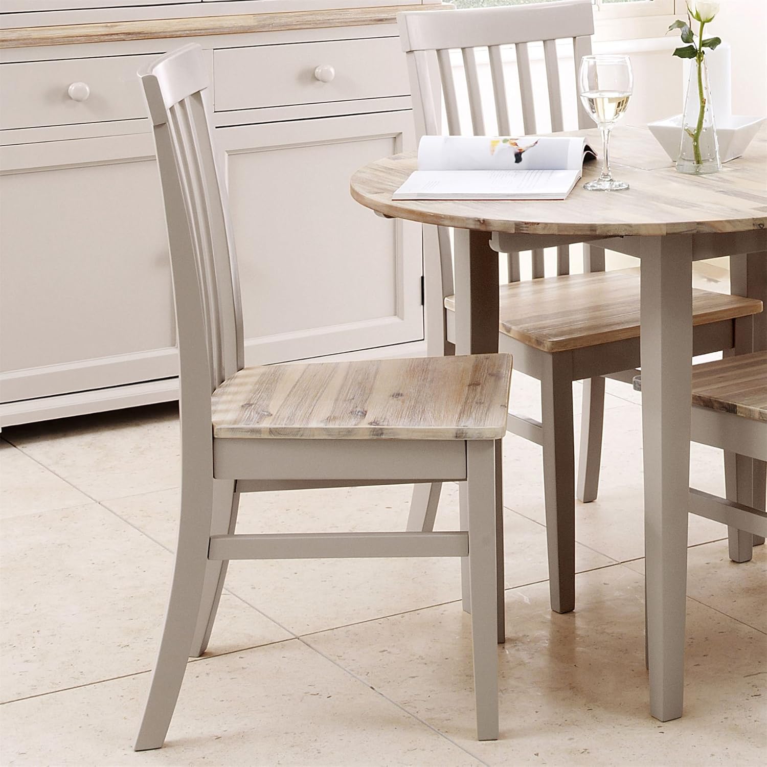 Florence High Back Chair Dining Chair With Wooden Seat In Truffle
