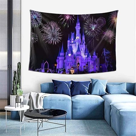 Amazon Co Jp タペストリー ディズニーランド 風景 おしゃれ 壁掛け 布ポスター インテリア 窓や壁掛け用 パーティー お店 リビングルーム 部屋飾り 装飾布 多機能 掛ける絵 150ｘ100 固定釘付き ギフト Generic