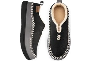 EverFoams Men's Moccasin Slippers Memory Foam Indoor/Outdoor Warm Suede House Shoes with Fuzzy Sherpa Lining