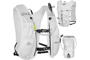 SEMSTY Running Hydration Vest 5L,Running Vest Pack with 1.5L Water Bladder,Lightweight Water Backpack for Hiking Running Cycling