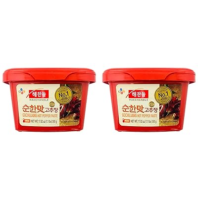 CJ Haechandle Gochujang Hot Pepper Paste (Gochujang Mild (순한맛), 1.1 lb x 2)