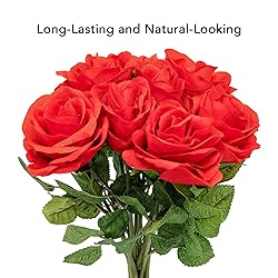 Softflame Artificial/Fake/Faux Flowers - Rose Red