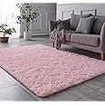 TABAYON Luxury Shag Area Rug, 3x5 Feet Pink Rectangle Plush Fuzzy Rugs, Non-Slip Shaggy Furry Carpets for Kids Room Bedroom
