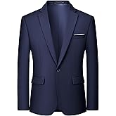 MAGE MALE Men's One Button Blazer Casual Solid Color Suit Jacket Slim Fit Lightweight Sport Coats Blazers