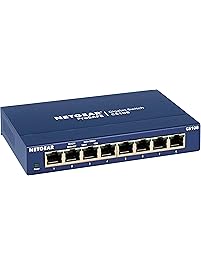 NETGEAR 8-Port Gigabit Ethernet Unmanaged Switch, Sturdy Metal, Desktop, Plug-and-Play, ProSAFE Lifetime Protection (GS108)