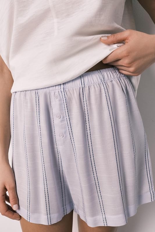 Pijama Pantalón Corto Manga Corta Daily Botanic Collection Blanco — foto 2 de 6