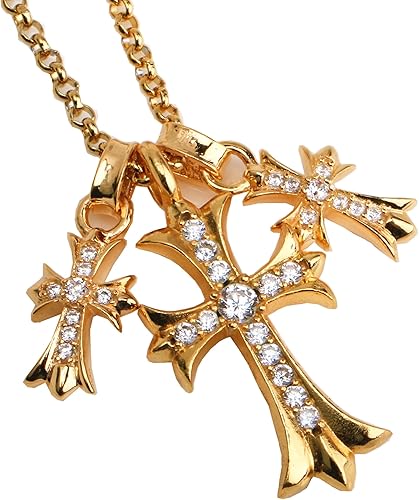 Amazon Dawn Art ドーンアート 22k Gp シルバー925 クロスネックレス ゴールド Cz トリプルクロス 金 銀 ネックレス メンズ ステンレスロールチェーン ゴールド 十字架 ペンダント ゴールド ネックレス 通販 Amazon Dawn Art ドーンアート 22k Gp シルバー925 クロスネックレス ゴールド Cz トリプルクロス 金 銀 ネックレス メンズ ステンレスロールチェーン ゴールド 十字架 ペンダント ゴールド ネックレス 通販