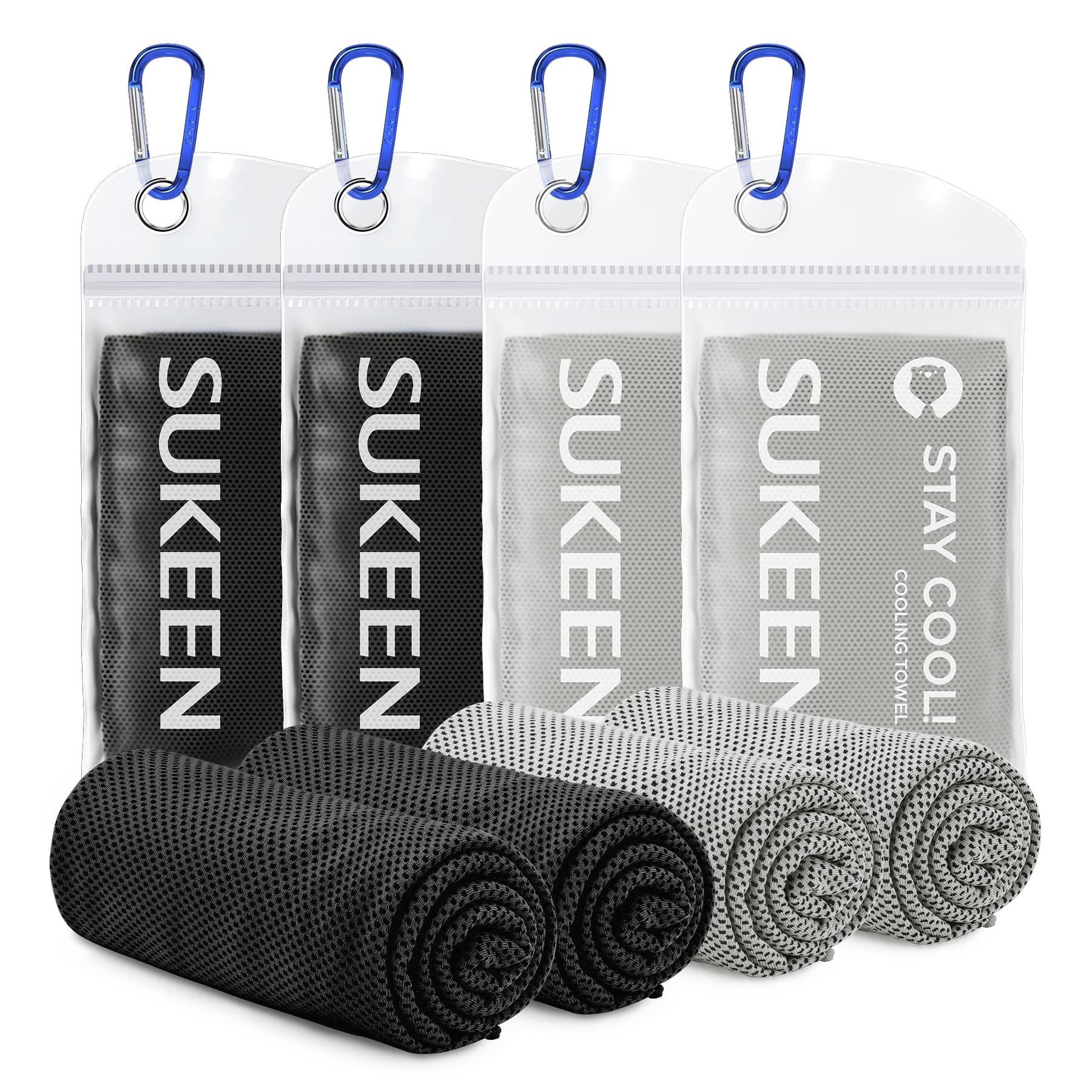 Sukeen Cooling Towel (40"x12"), Quick Dry Fitness Ice Towel for Gym, Golf, Yoga, Outdoor Work, Sports, Travel, Camping, Instant Cool for Neck and Face