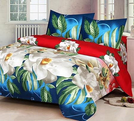 3d double bedsheet with 2 pillow covers