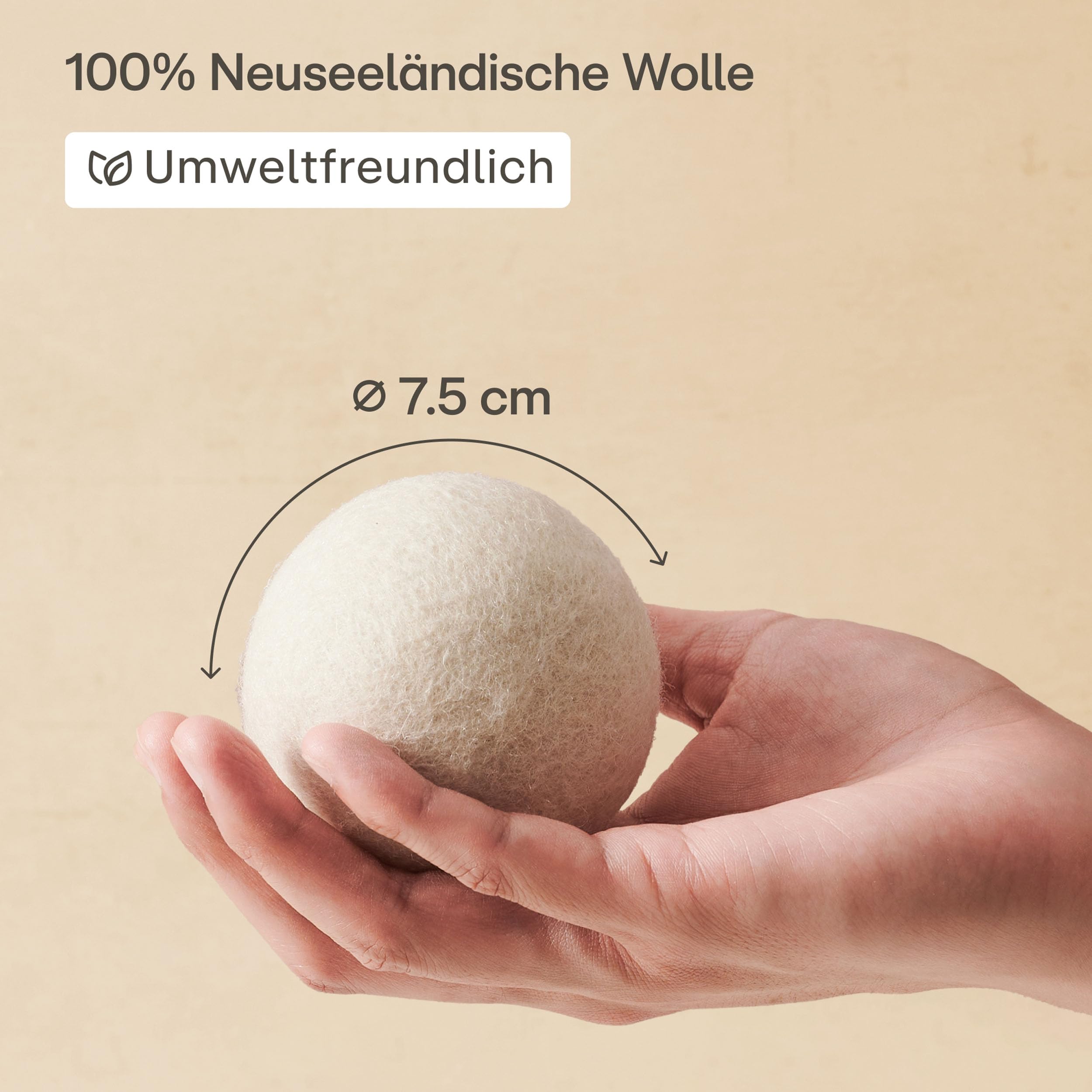 Praknu Trocknerbälle Wolle für Wäschetrockner 6er Set - Weiche, Flauschige Wäsche - 100% Öko Schafwolle - Energie sparen - Ideal für Daunen - Wool Dryer Balls aus Schafwolle 4