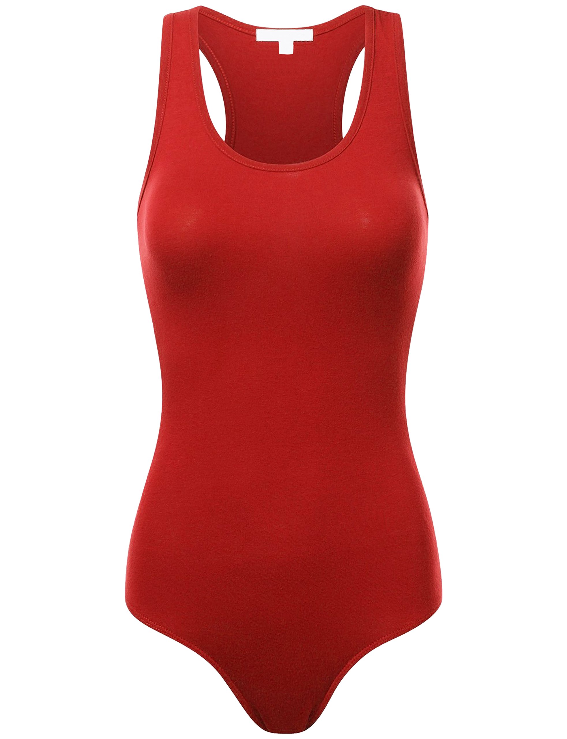 BEKDO Womens Basic Solid Soft Stretchy Tank Top Bodysuit Leotard