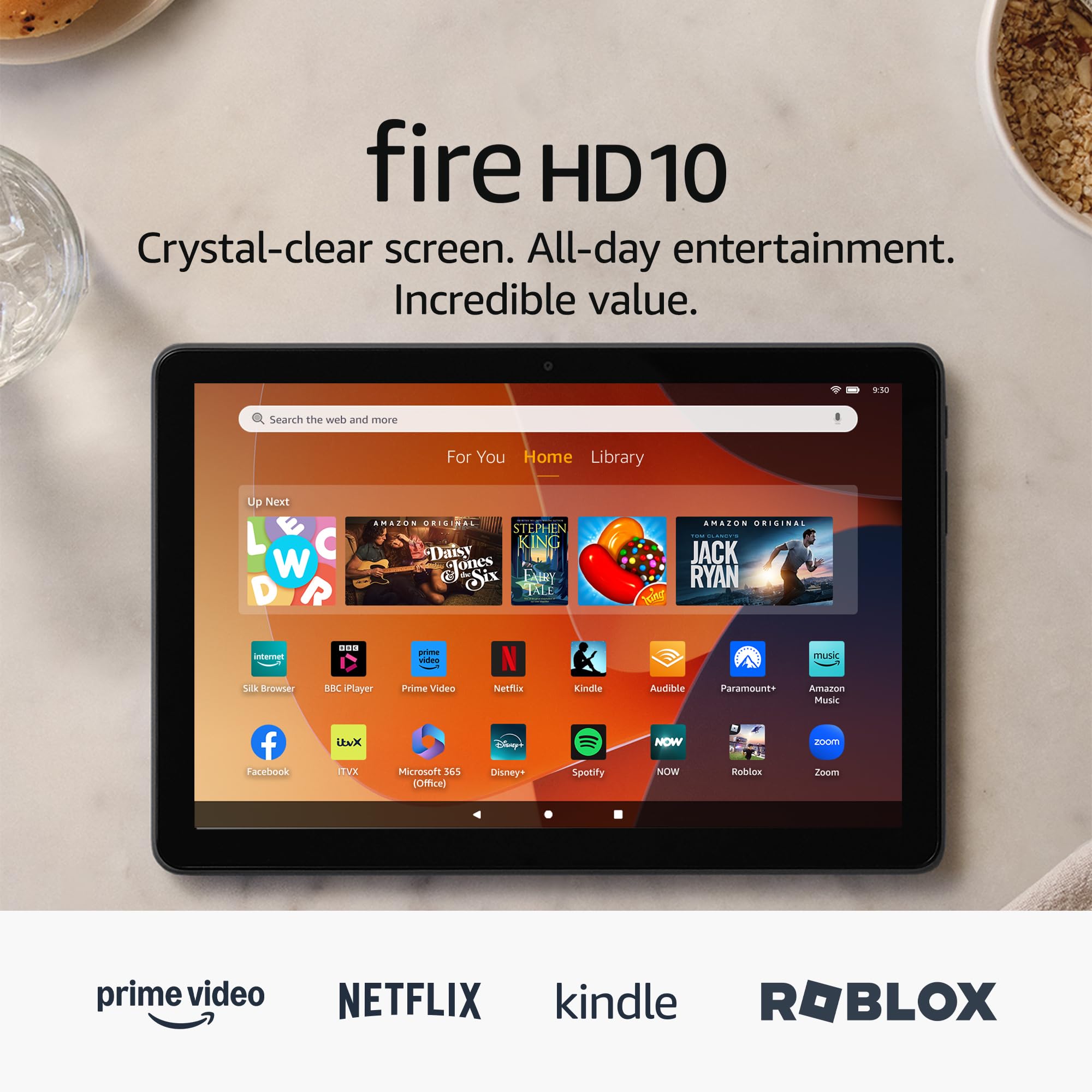 Amazon Fire HD 10 tablet (newest gen), built for relaxation, 10.1