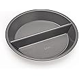 Chicago Metallic Professional Non-Stick Split Decision Pie Pan, Create either a traditional full-sized pie, 1 half pie, or 2 halves with the use of a divider 9-Inch, Gray