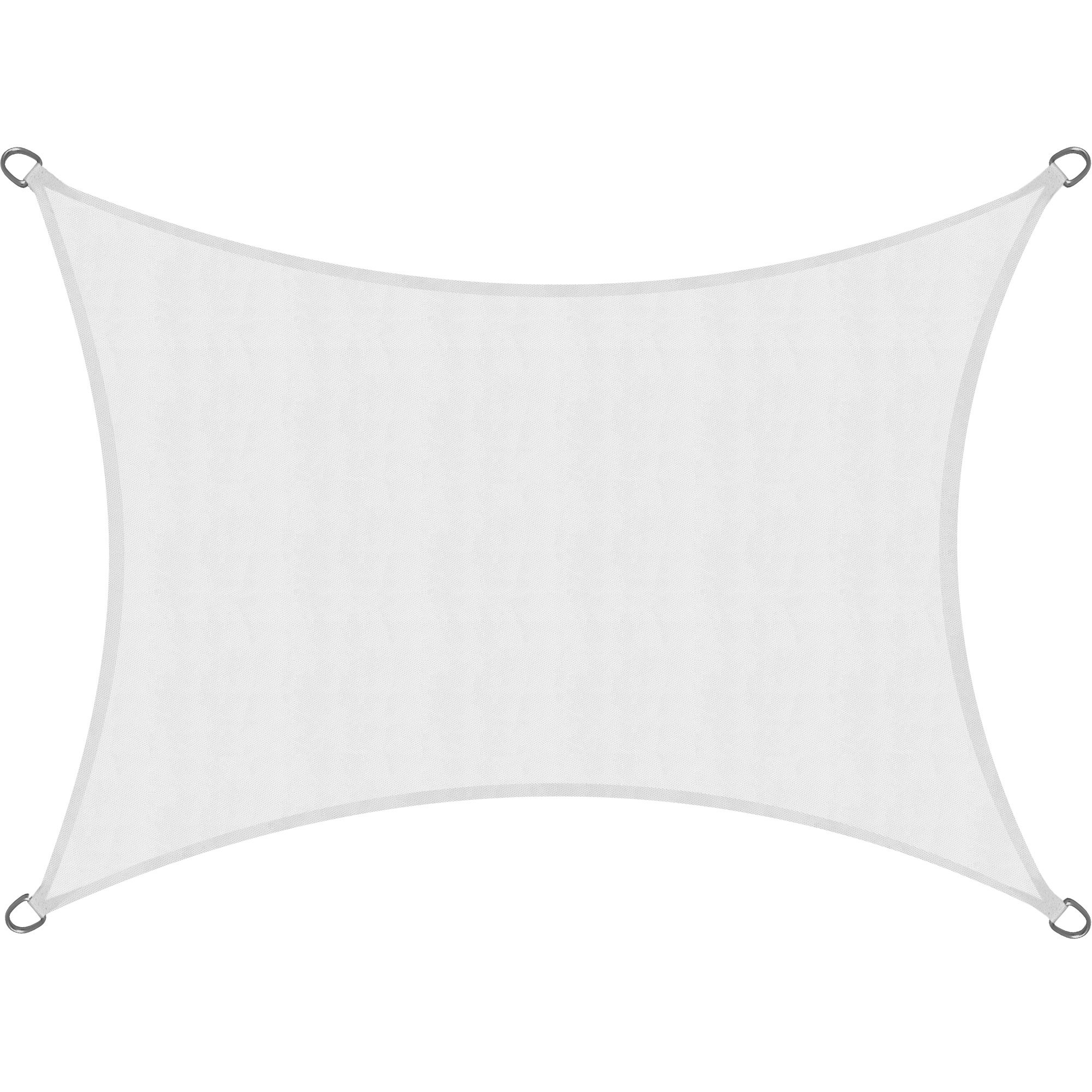 Sol Royal Rectangular Sun Shade Sail 4x2 m PES Breathable & UV-light resistant Sun Shades for Garden Sail Canopy Waterproof Terrace Balcony & Pool - 400x200 cm White - SolVision PS9