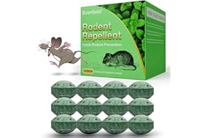 EVERFIELD Mice Rodent Repellent Moth Balls with Peppermint Oli, Indoor Mouse Rat Repellent Deterrent Balls 12pcs, Safety for Humans & Pets, Pest Control for Roaches,Ant,Bugs, Insect Defense for Home