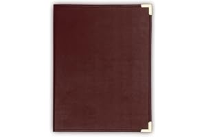 Samsill Classic Collection Business Portfolio - Executive Padfolio for Resume & Document Organizer - 8.5 by 11-Inch Legal Pad, Faux Leather with Brass Corners (Burgundy)
