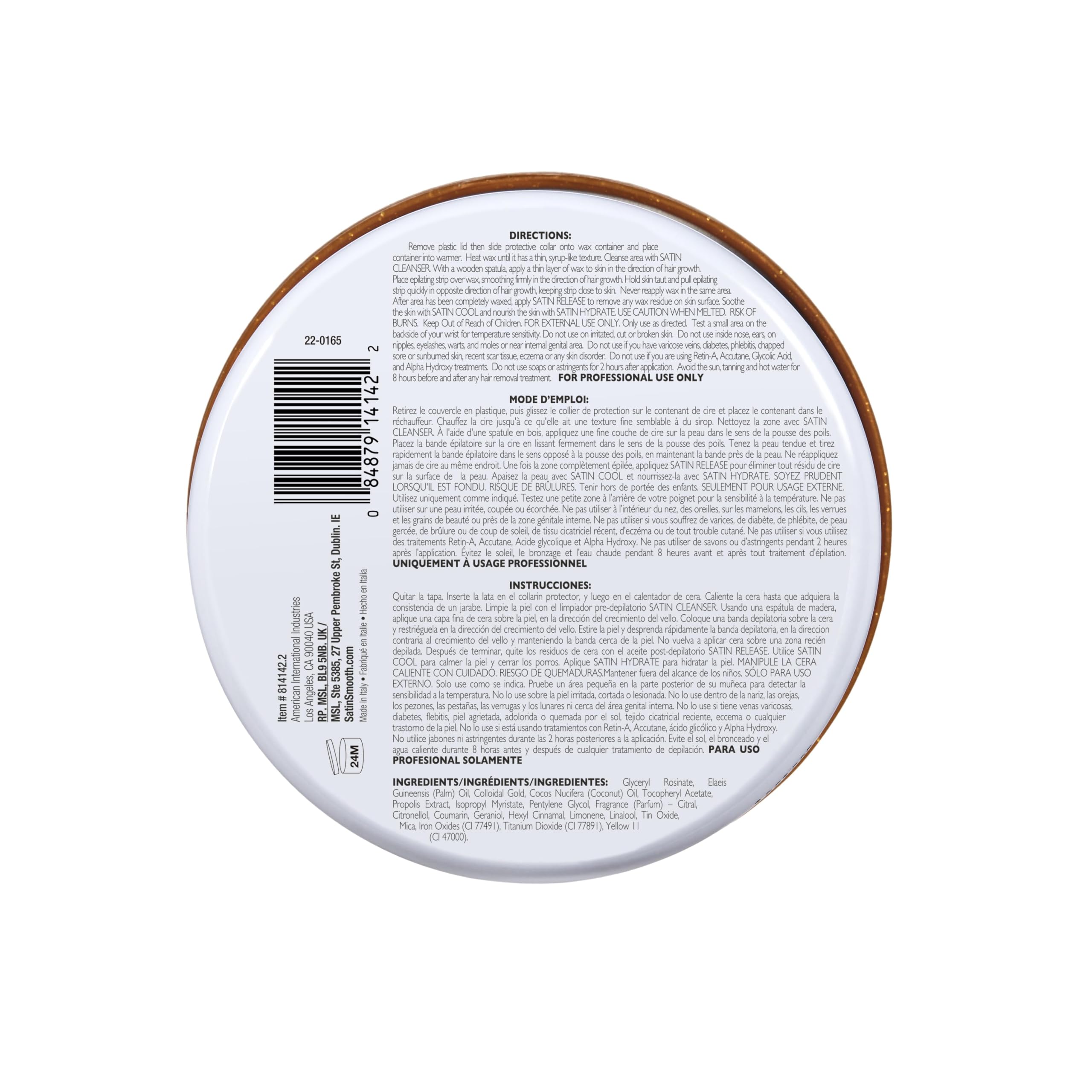 Satin Smooth Golden Quartz Hair Removal Wax 14oz.