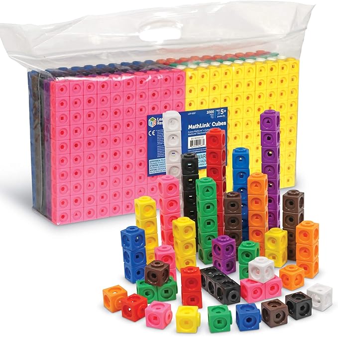 Learning Resources Mathlink Cubes, jouet éducatif, cubes mathématiques