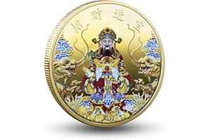Gimilang Chinese God-of-Wealth May Money and Treasures Come Generously to You Lucky Coin Lottery Ticket Scratcher Tool - Chinese Good Luck Charms Challenge Coin