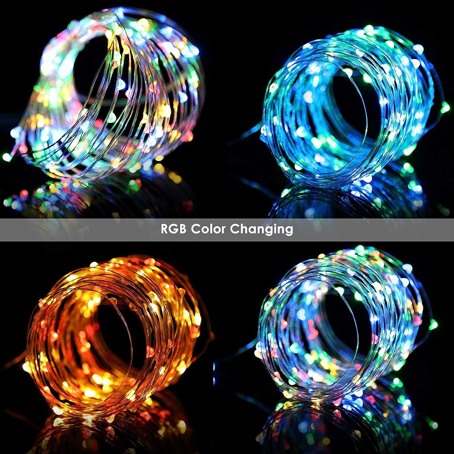 String Lights, ECOWHO 8 Modes 200 LED Fairy Lights with Remote Control, IP67 Waterproof Starry Lights for Garden Bedroom Party (Warm White)