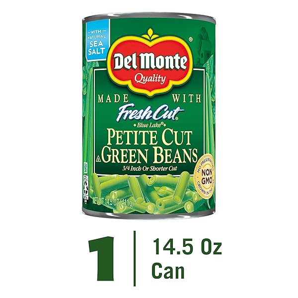 DEL MONTE BLUE LAKE PETITE CUT GREEN BEANS, CANNED VEGETABLES, 14.5 OZ CAN