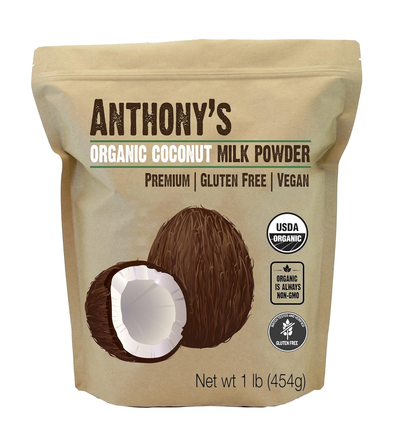 Anthony's Organic Coconut Milk Powder, 1lb, Gluten Free, Vegan & 1