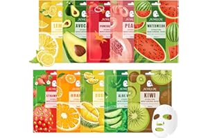 JunKuJK 10PCS Hydrating Facial Sheet Mask,Moisturizing Face Masks Gift Set,Long Lasting Face Mask Facial Mask Kit for All Ski