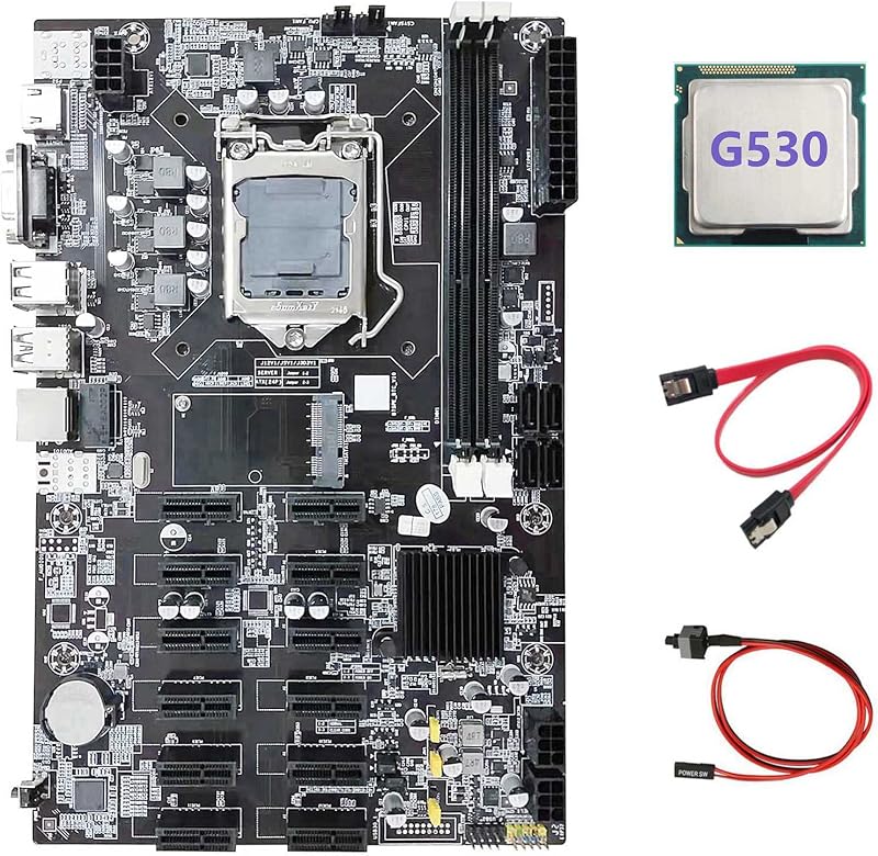 CIWEI B75 12 PCIe ETH Mining Motherboard G530 CPU LGA1155 MSATA DDR3 SATA Cable