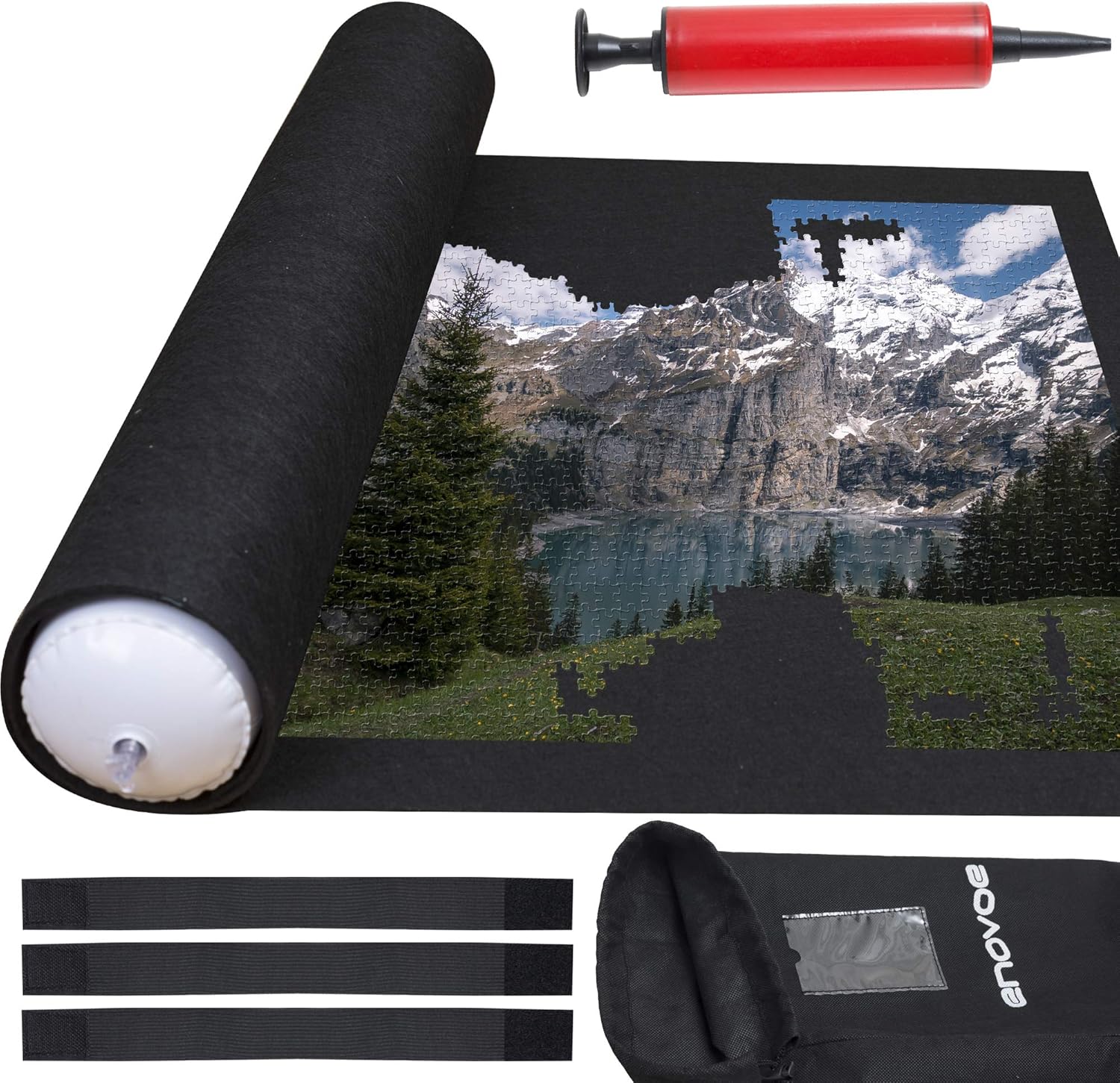 Enovoe Jigsaw Puzzle Mat Saver - Non-Skid, Portable, Puzzle Roll Up Storage Mats for 1000 Pieces or 2000 Piece Adult Puzzles: Toys & Games