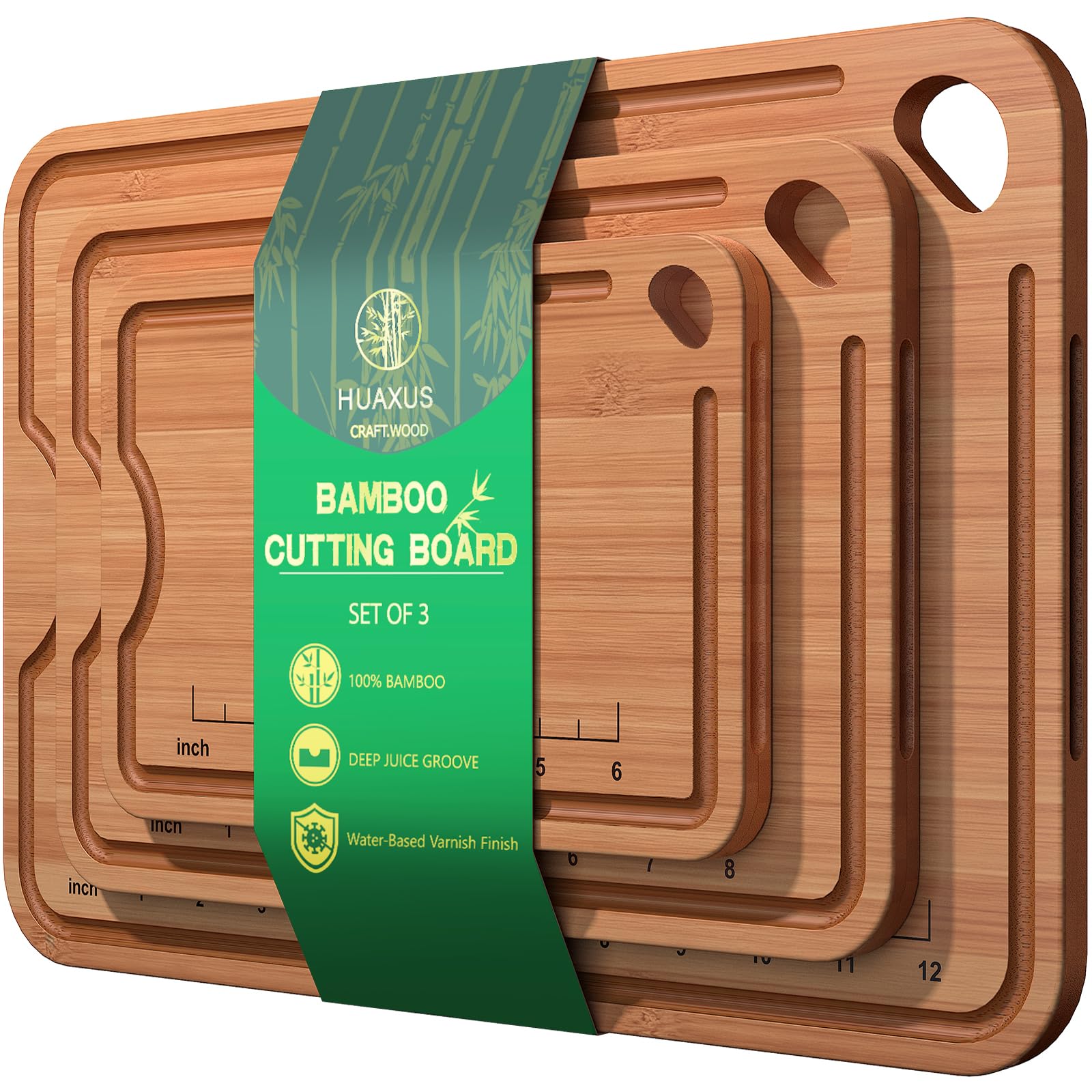 Photo 1 of Wood Cutting Boards For Kitchen, Bamboo Cutting Boards With Deep Juice Grooves & Built-In Handles, Charcuterie Board & Chopping Board 2-In-1 Design Wooden Cutting Board New Home Gift ideas for Women