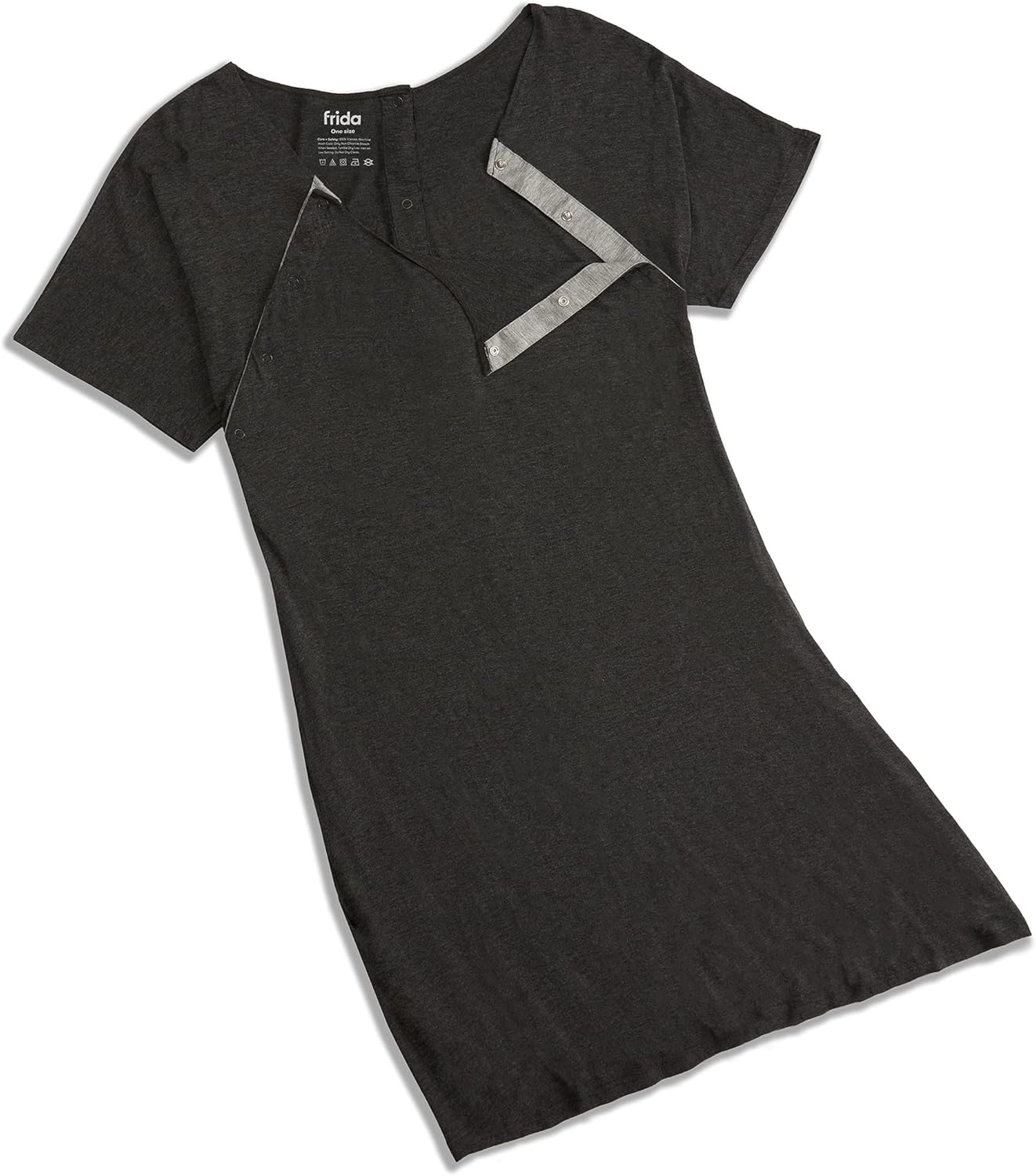 Frida Mom Delivery and Nursing Gown | Easy-Snap, Tagless, Skin-to-Skin Access for Nursing and Full Coverage in The Back: Health & Personal Care