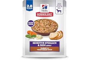 Hill's Science Diet Adult Sensitive Stomach & Sensitive Skin Turkey & Vegetables Stew Wet Dog Food, 2.8-oz Pouch, case of 24